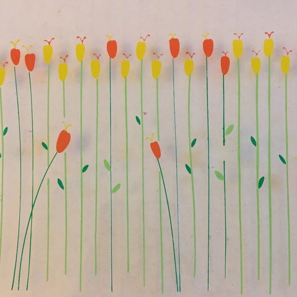 1950s Mid-Century Modern Acrylic Lucite Tray With Floral Tulips Motif Vintage - Picture 3 of 7